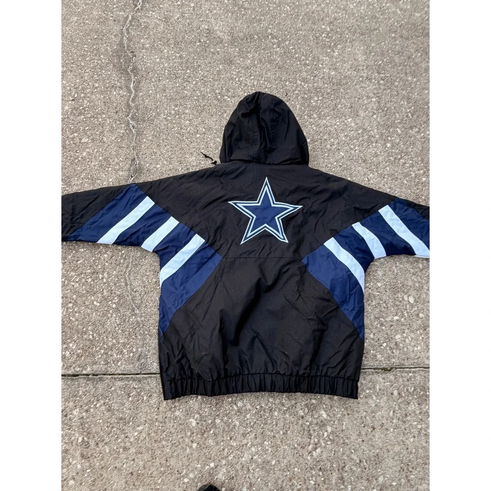 Vintage Starter Dallas Cowboys Pullover Jacket XXL NFL 90s Hooded - Picture 3 of 12